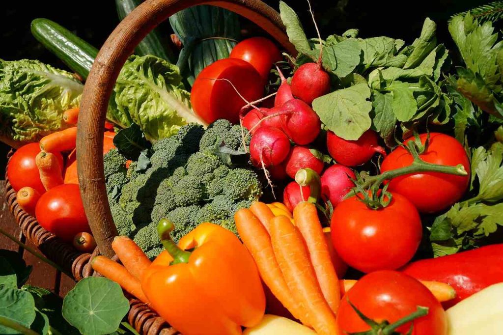a basket full of vegetables