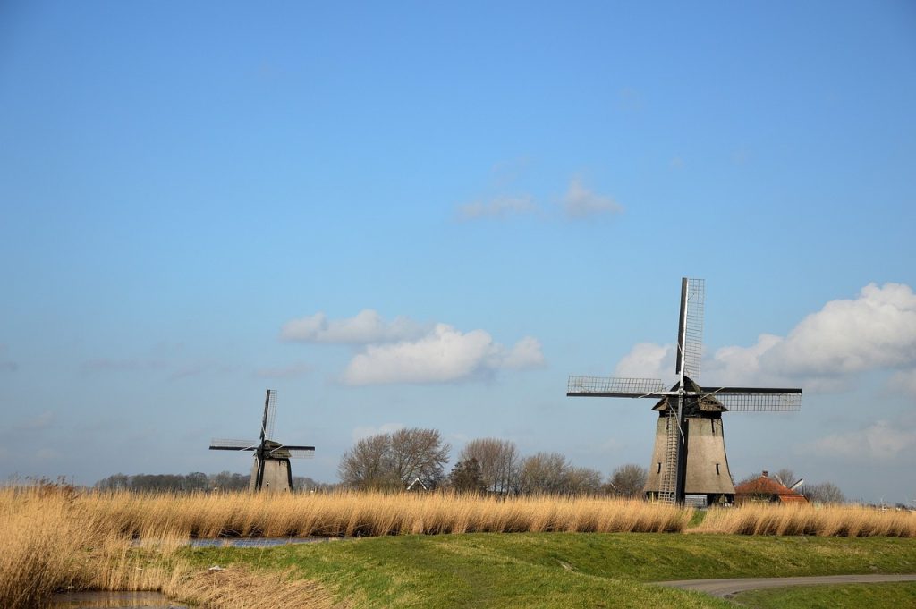 windmills in open field